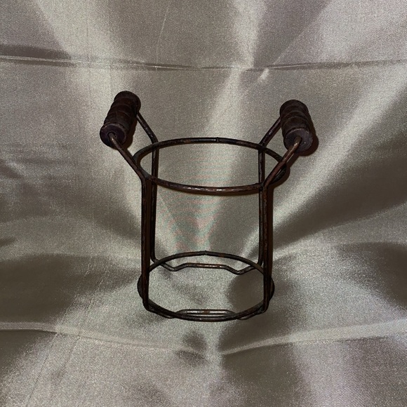 Vintage clear Honeycomb Glass Jar with Metal Holder - Picture 3 of 6